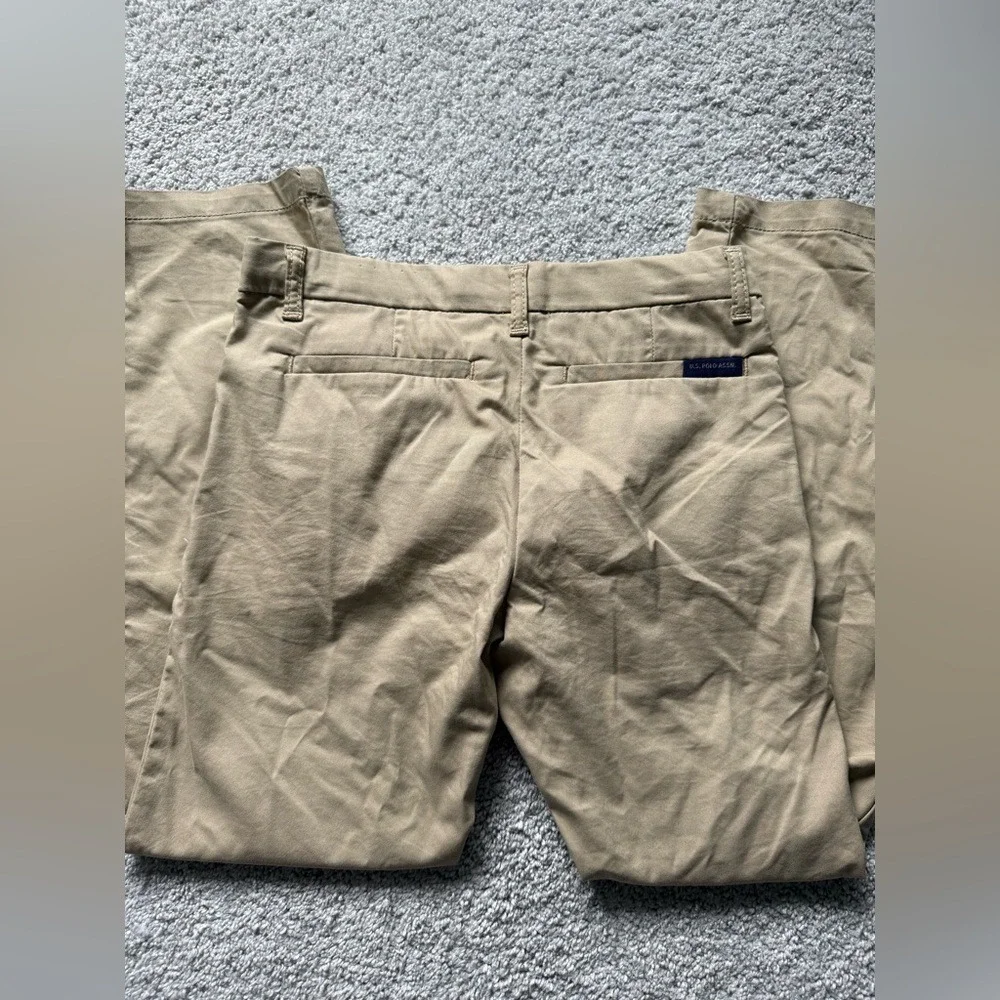 US Polo Assn Kids Khaki Chino Pants with‎ Embroidered Logo Size 7